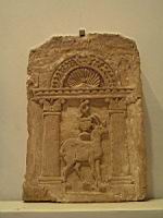 Stele representant une facade de temple (4-6e s ap JC)(Egypte chretienne)(musee de Lyon)